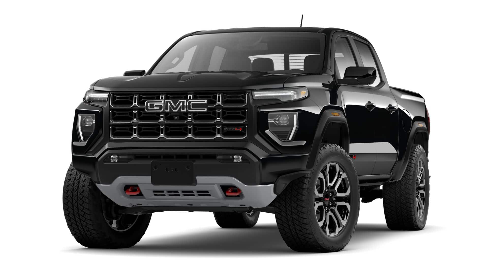 2026 GMC Canyon AT4 in Onyx Black — front three-quarter view