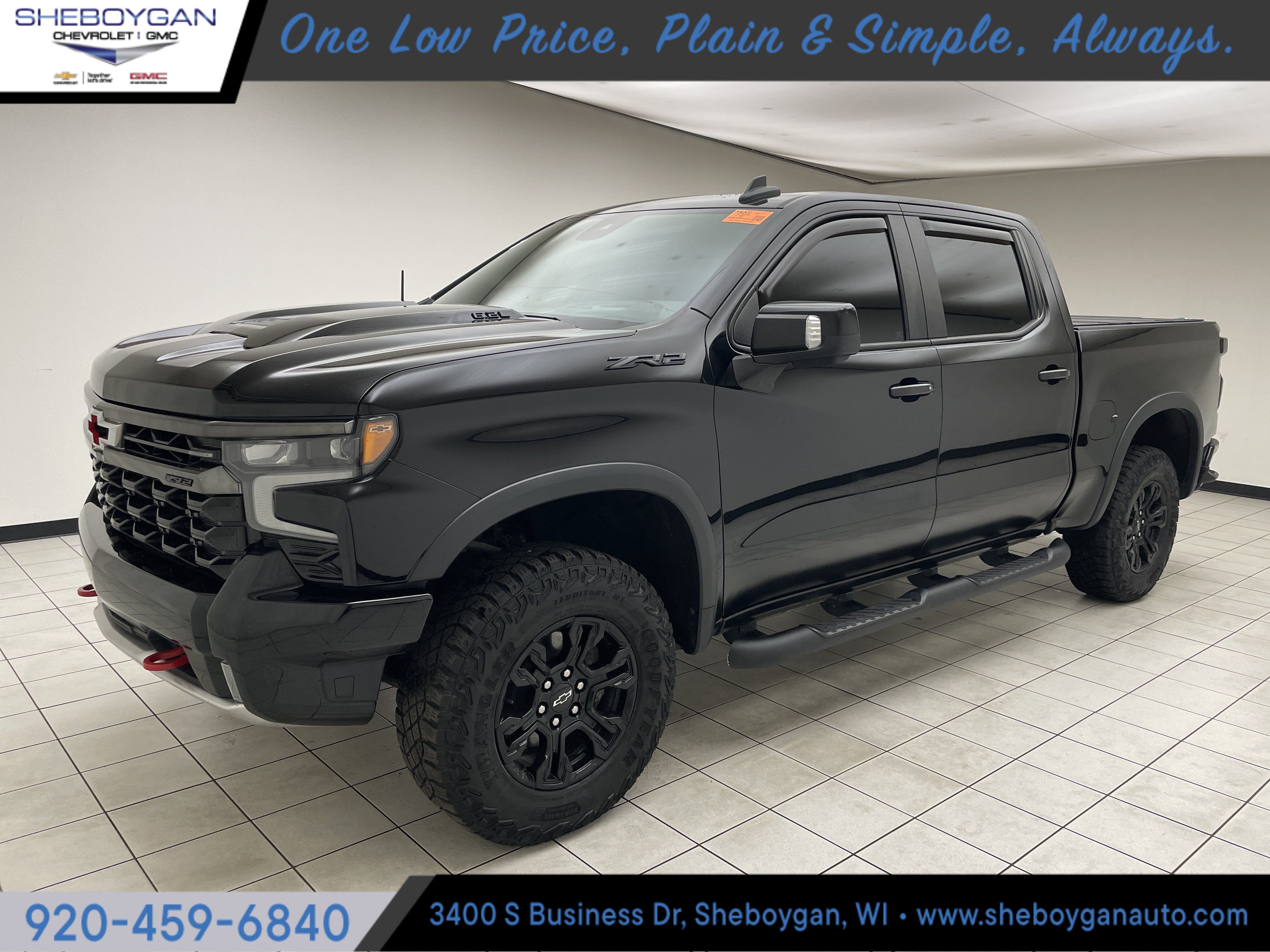 2023 Chevrolet Silverado 1500 ZR2 in Black — front three-quarter view