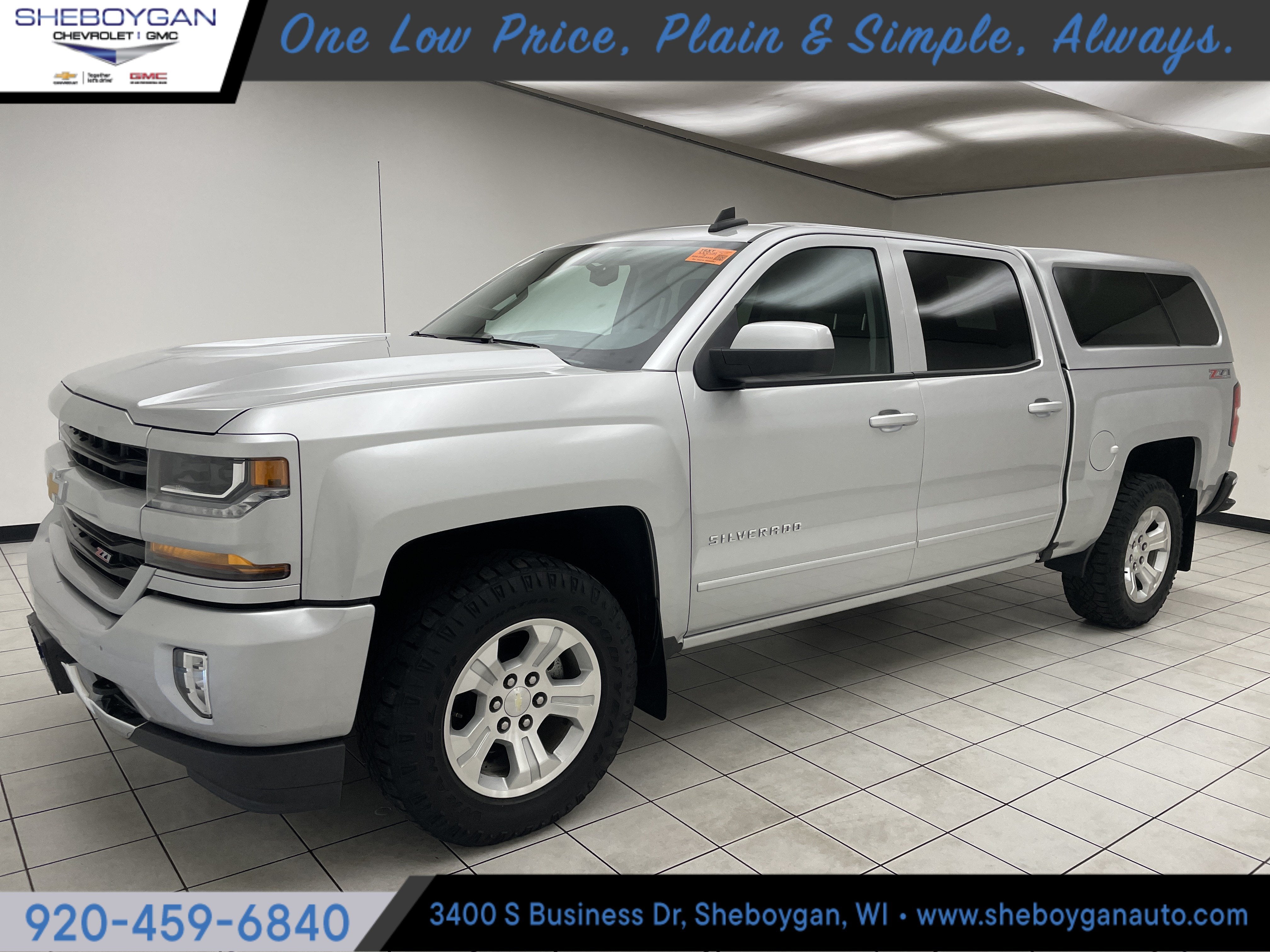 2017 Chevrolet Silverado 1500 LT in Silver Ice Metallic — front three-quarter view