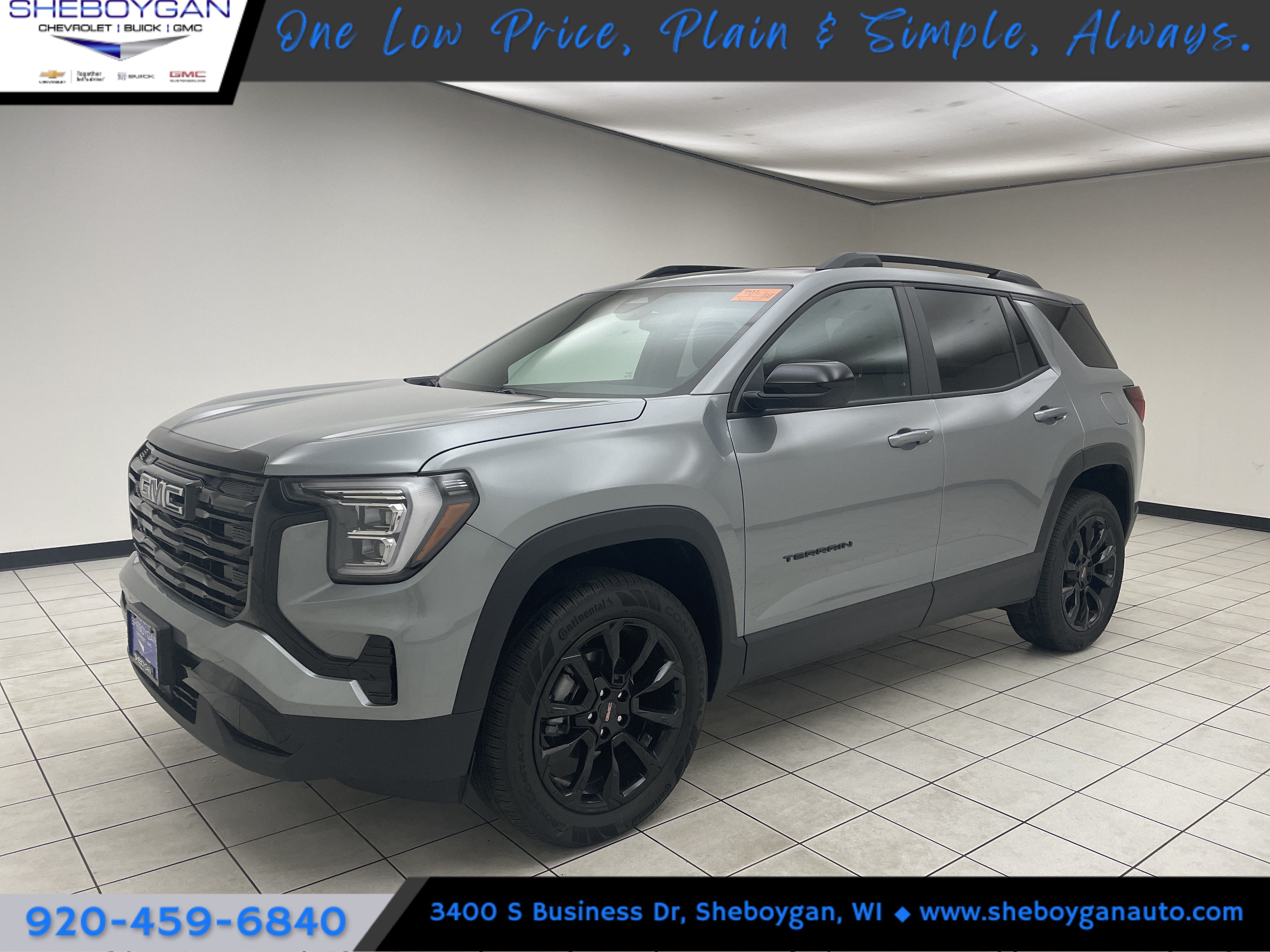 2026 GMC Terrain Elevation in Sterling Metallic — front three-quarter view
