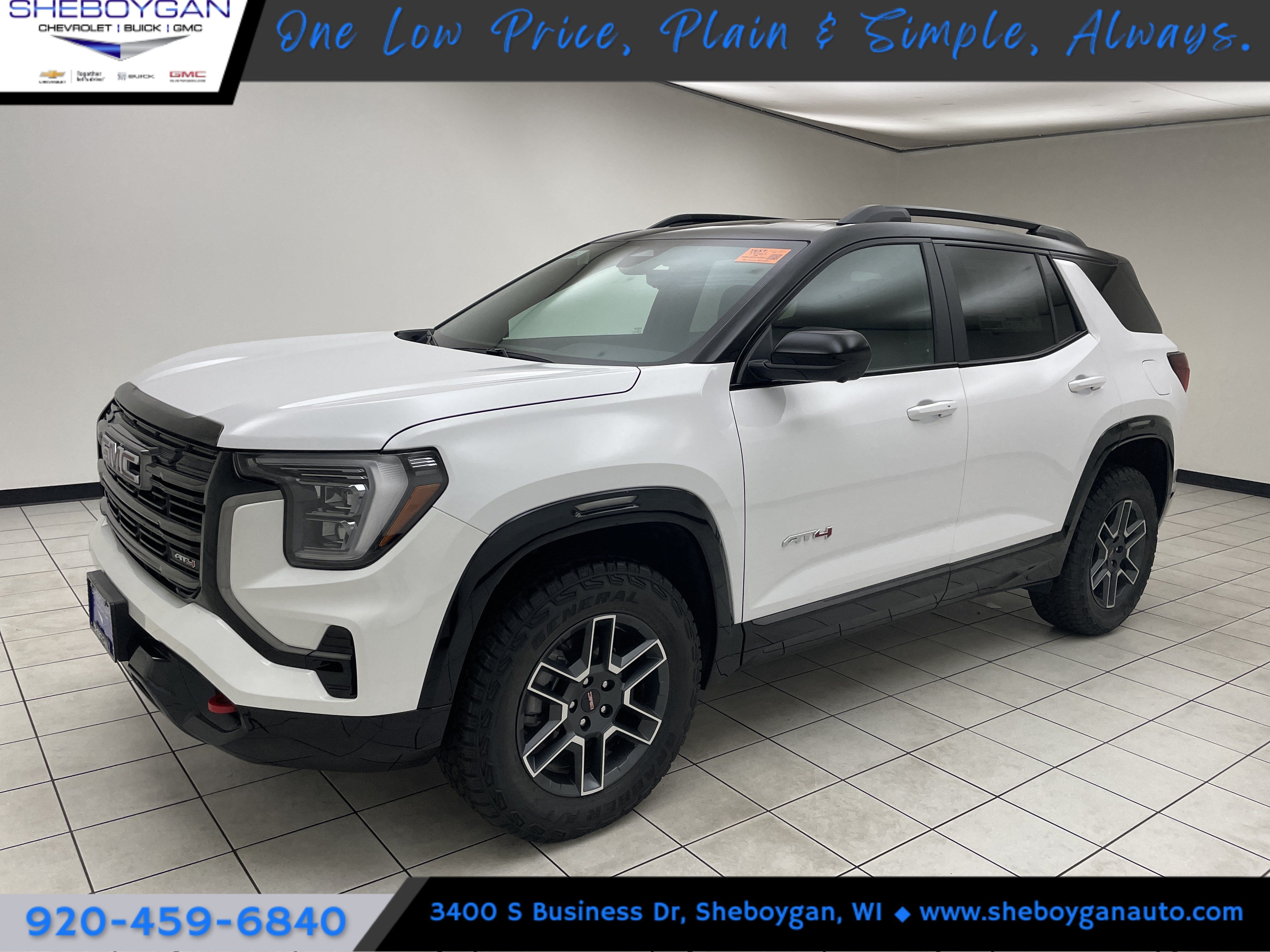 2026 GMC Terrain AT4 in Summit White — front three-quarter view