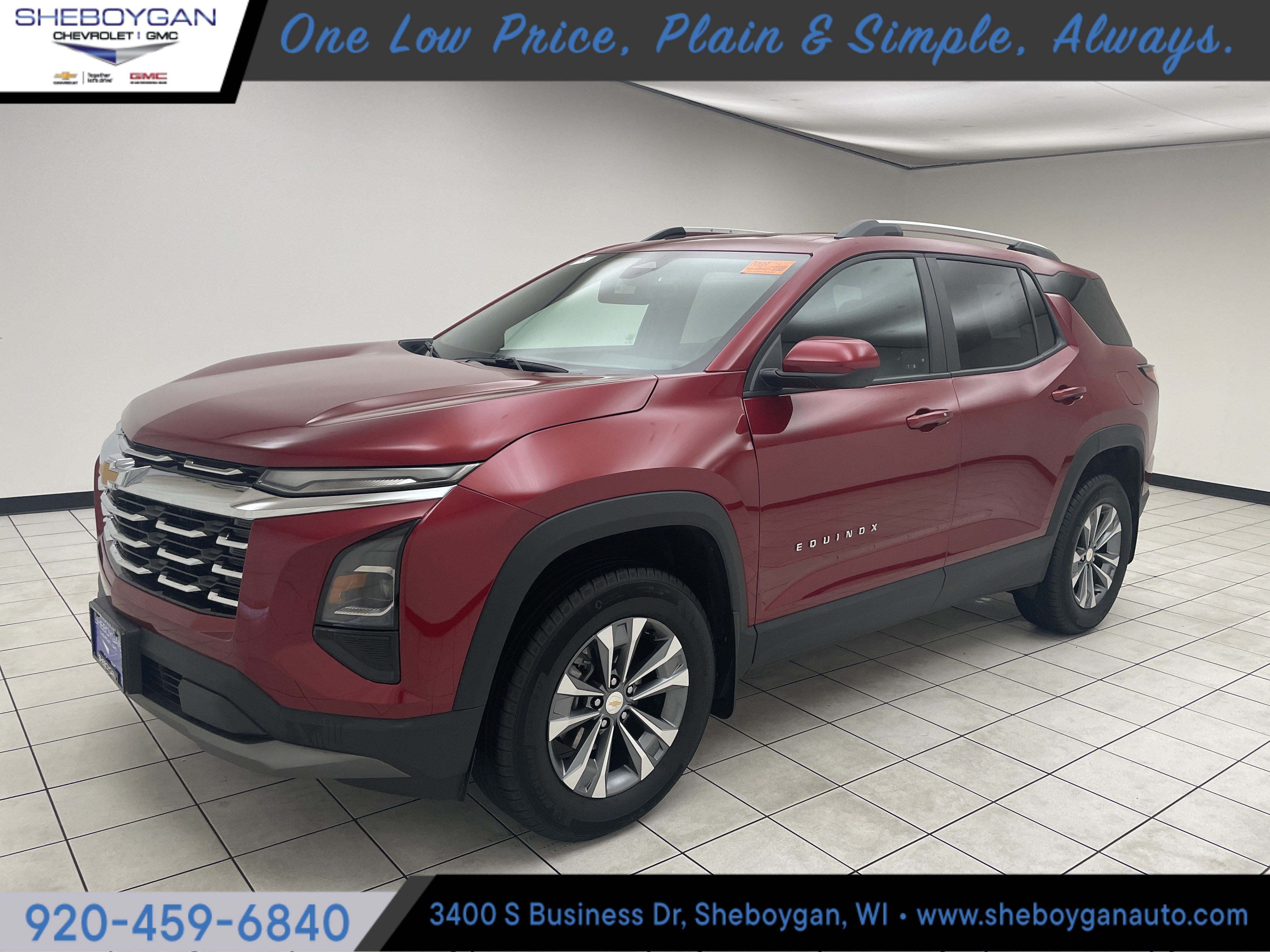 2025 Chevrolet Equinox LT in Radiant Red Tintcoat — front three-quarter view