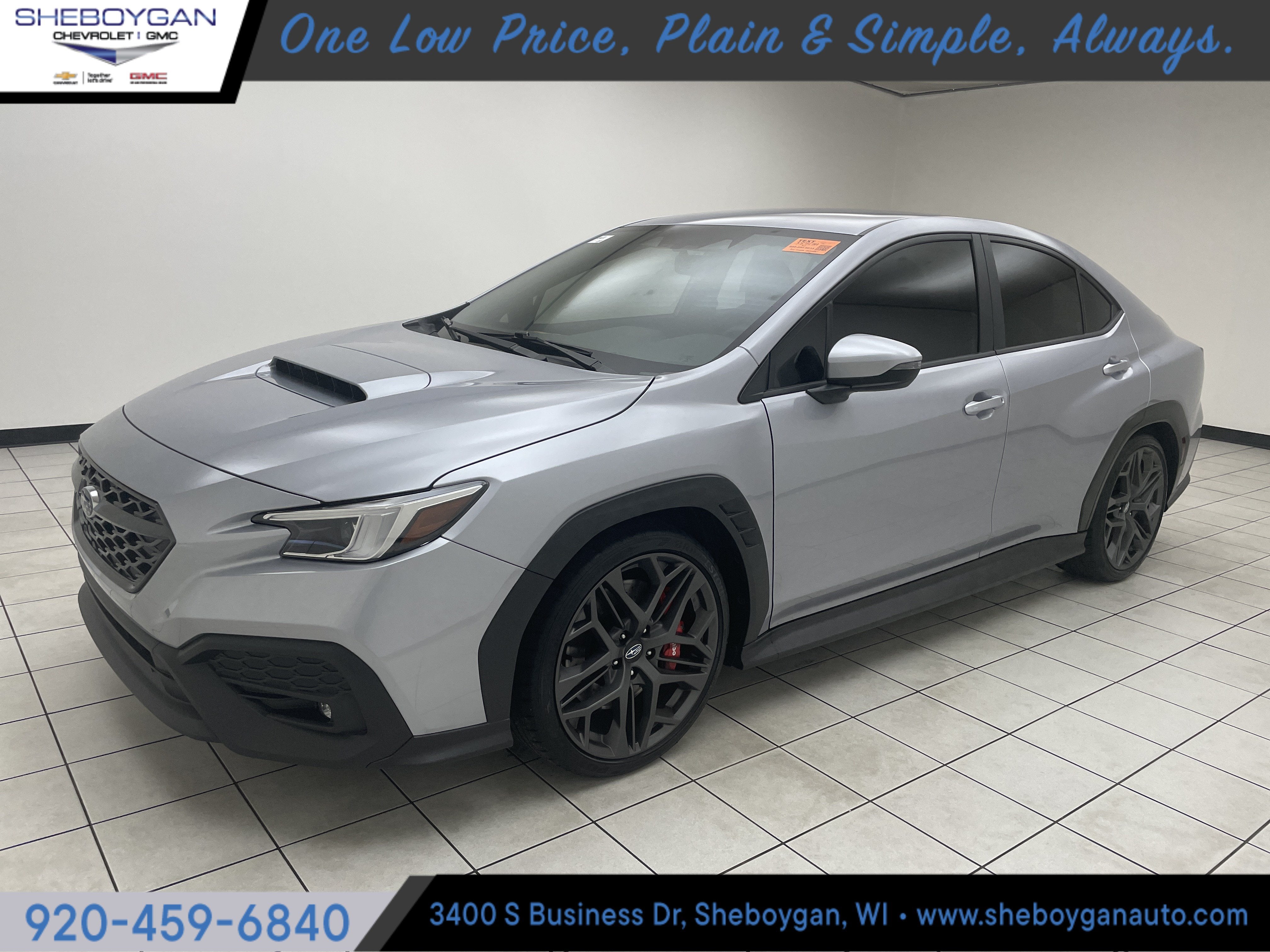 2024 Subaru WRX TR in Silver — front three-quarter view