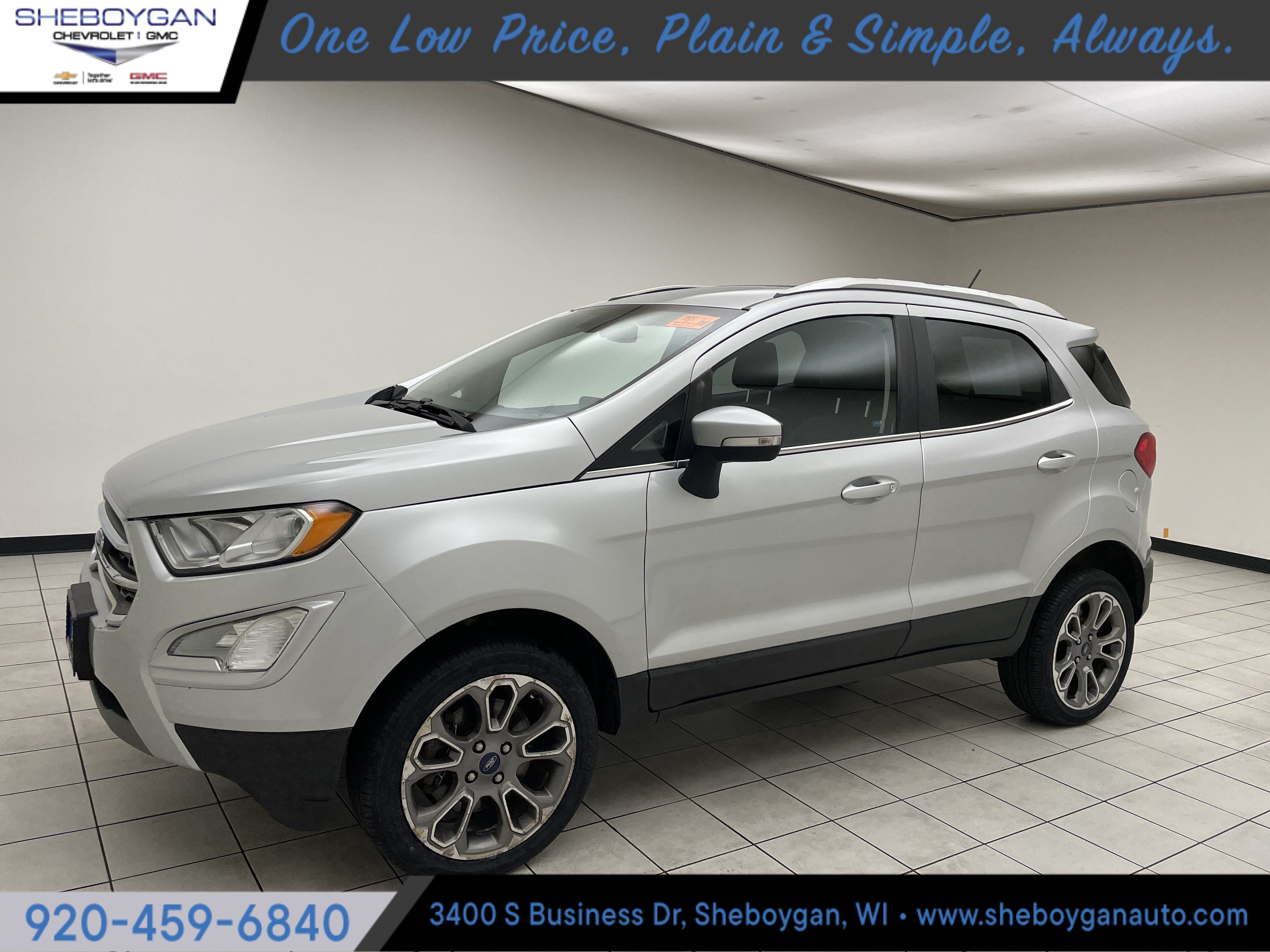 2019 Ford EcoSport Titanium in Silver — front three-quarter view