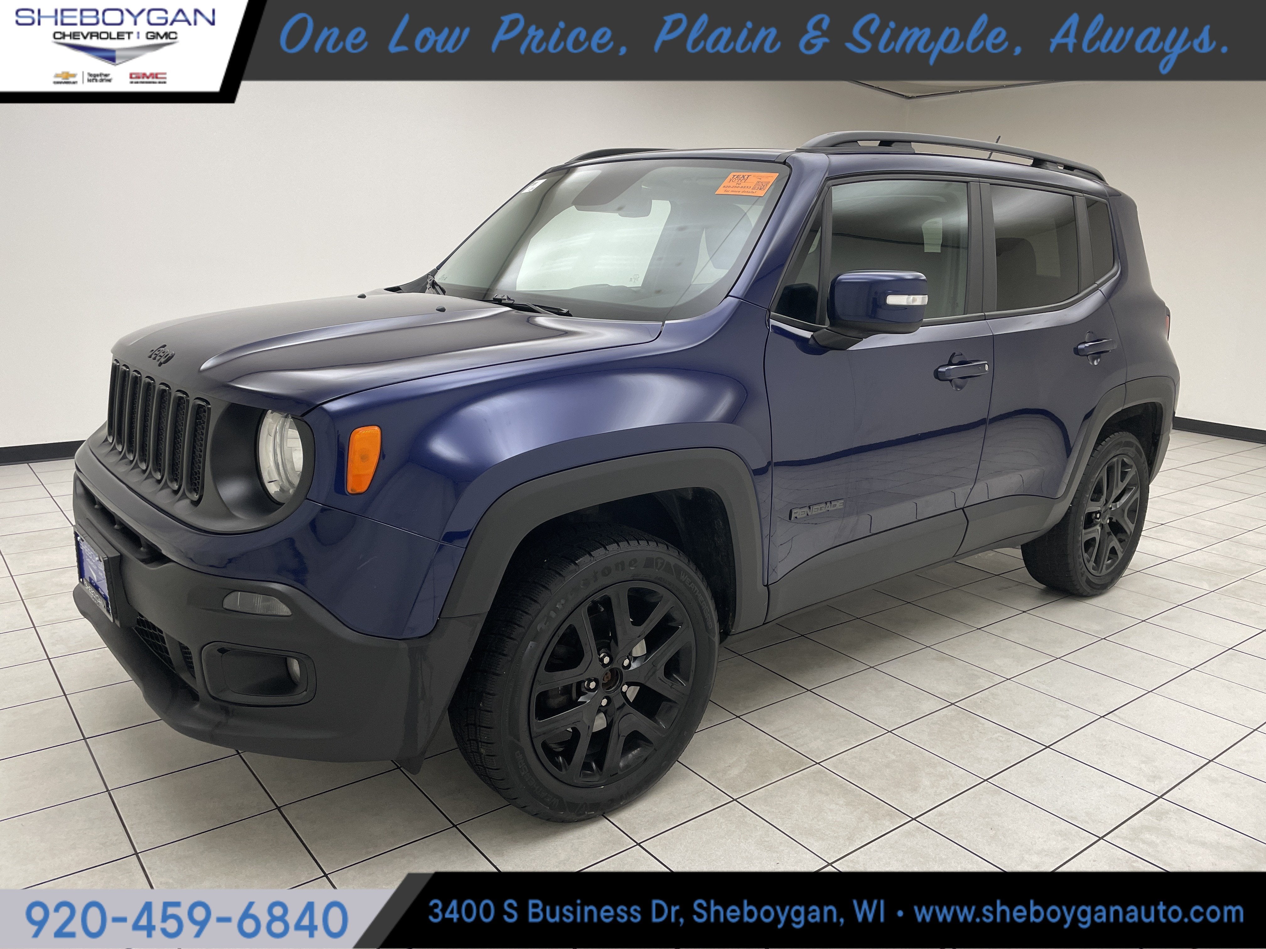 2017 Jeep Renegade Altitude 4x4 in Blue — front three-quarter view
