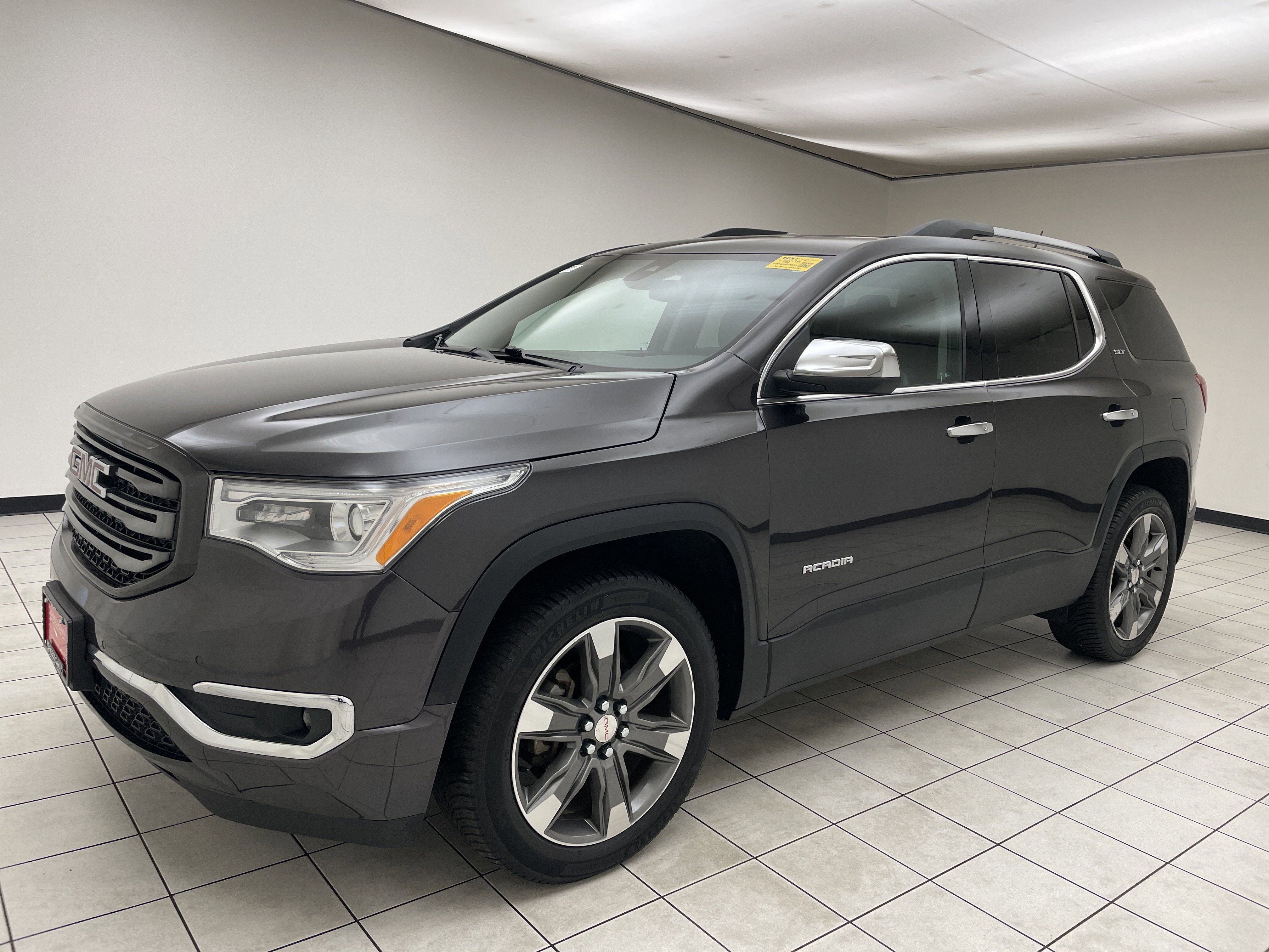 2018 GMC Acadia SLT-2 in Iridium Metallic — front three-quarter view